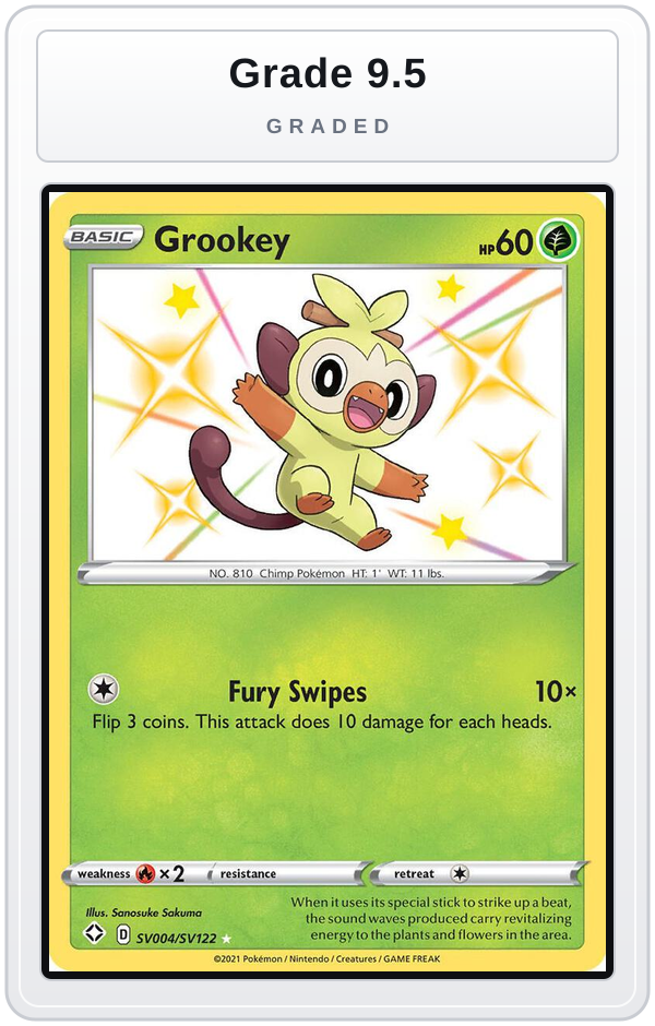 Graded - Grookey — Grade 9.5 graded overlay