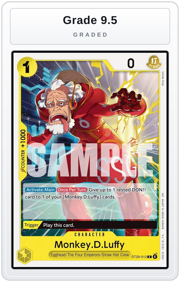 Graded - Monkey.D.Luffy (012) — Grade 9.5 graded overlay