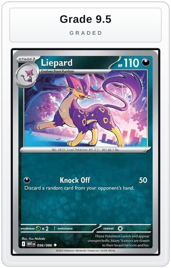 Graded - Liepard — Grade 9.5 graded overlay