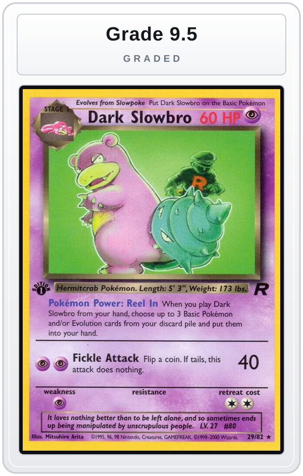 Graded - Dark Slowbro (29) — Grade 9.5 graded overlay