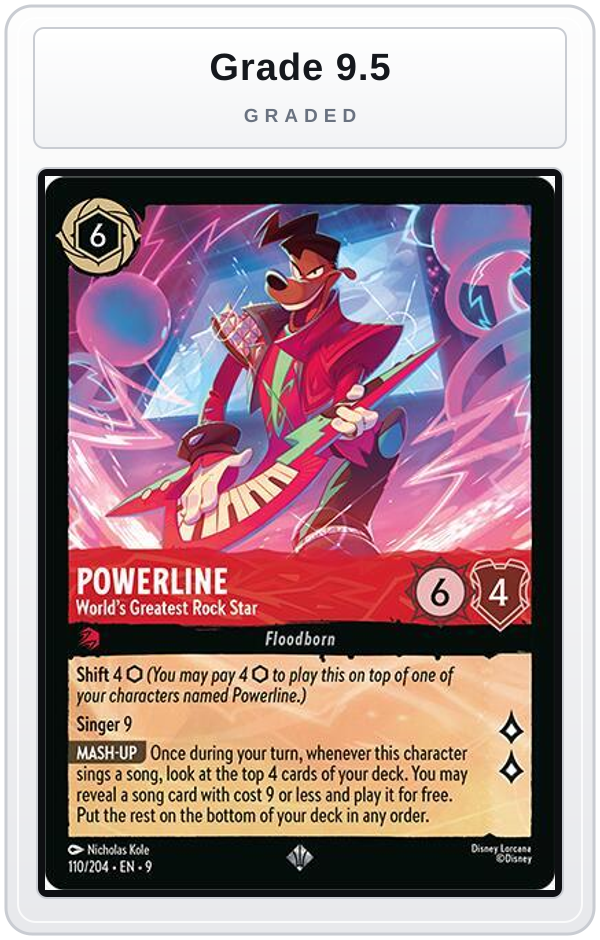 Graded - Powerline - World's Greatest Rock Star — Grade 9.5 graded overlay