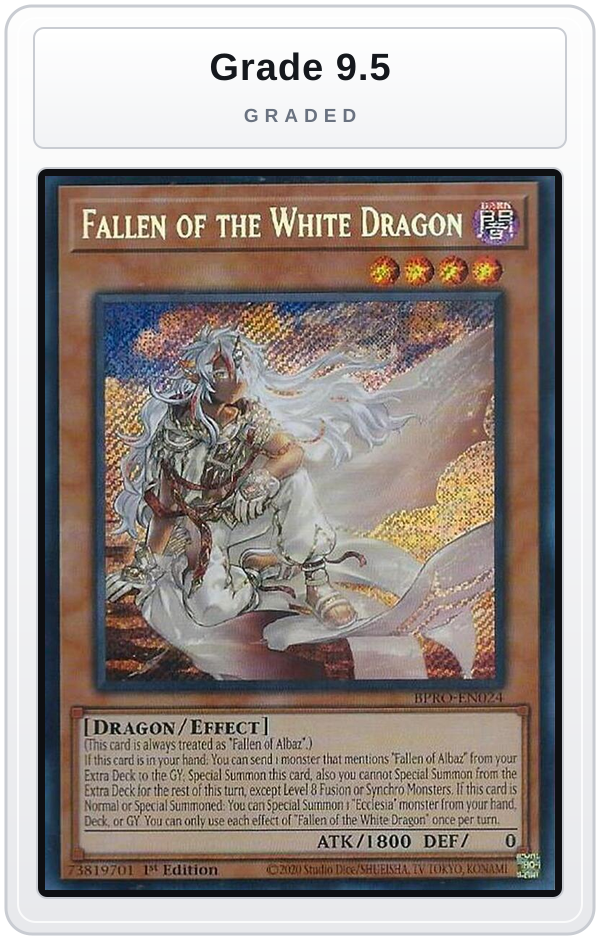 Graded - Fallen of the White Dragon — Grade 9.5 graded overlay