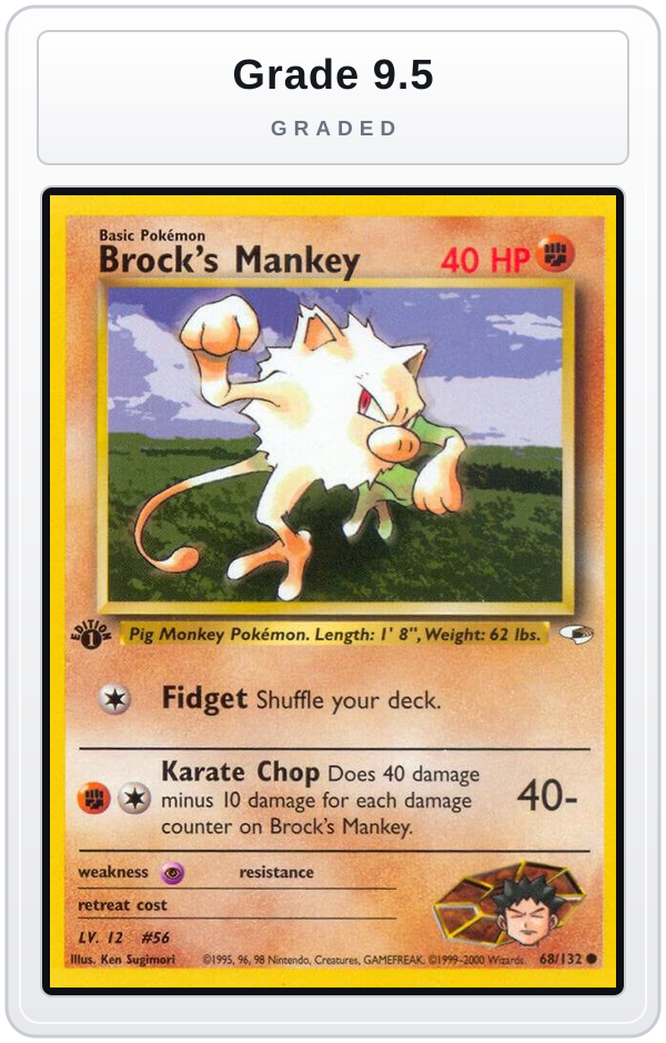 Graded - Brock's Mankey (68) — Grade 9.5 graded overlay