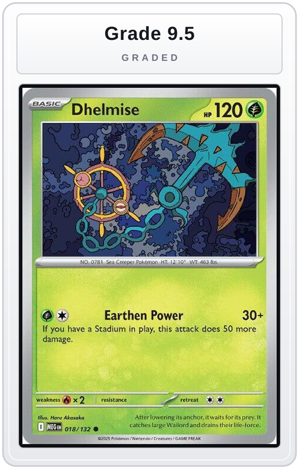 Graded - Dhelmise — Grade 9.5 graded overlay