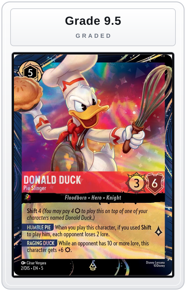 Graded - Donald Duck - Pie Slinger — Grade 9.5 graded overlay
