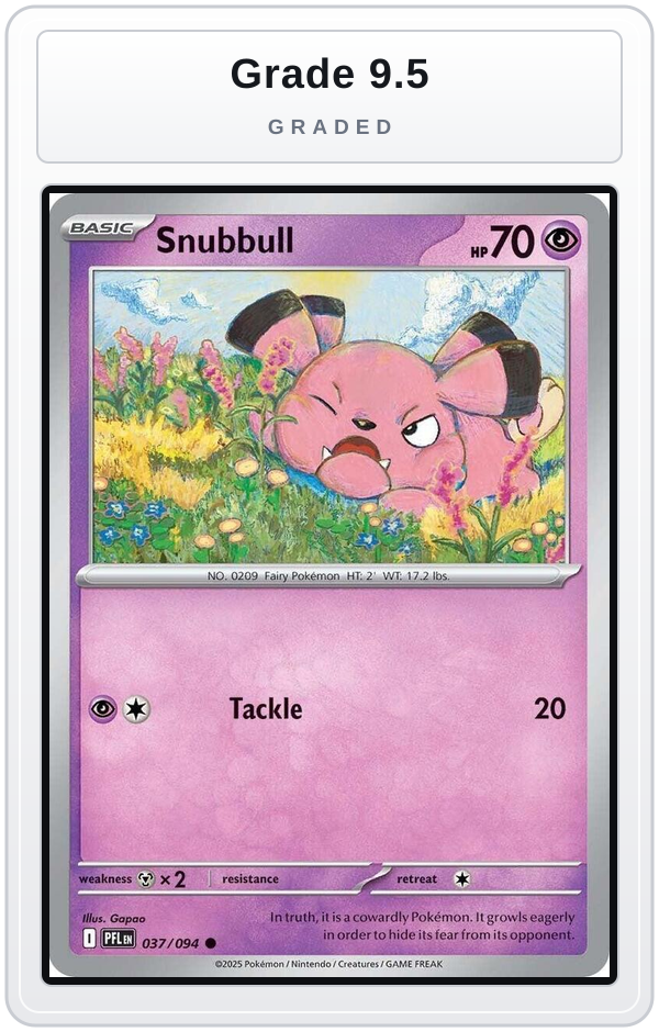 Graded - Snubbull — Grade 9.5 graded overlay