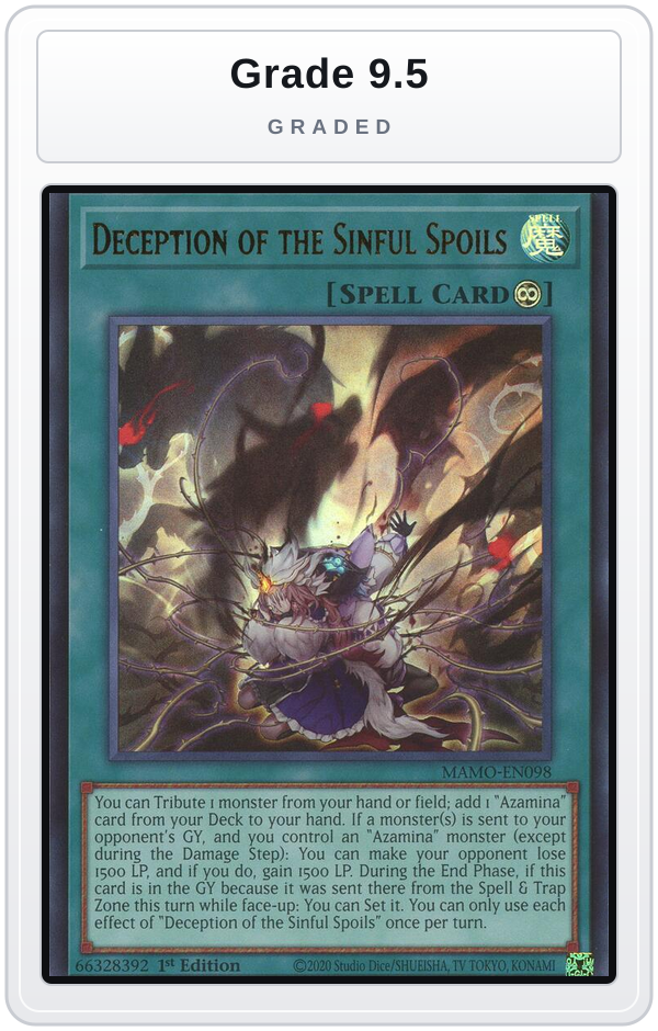 Graded - Deception of the Sinful Spoils — Grade 9.5 graded overlay