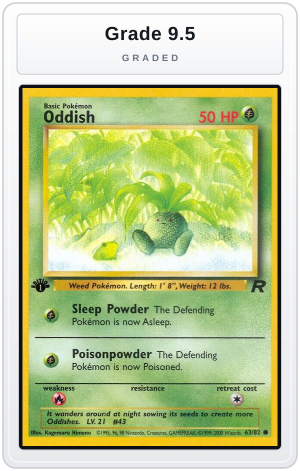 Graded - Oddish — Grade 9.5 graded overlay