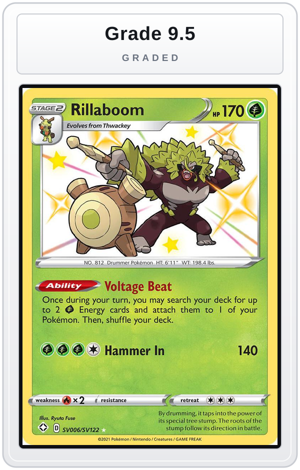 Graded - Rillaboom — Grade 9.5 graded overlay