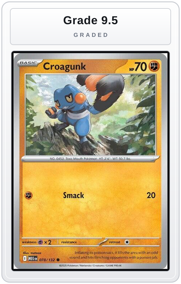 Graded - Croagunk — Grade 9.5 graded overlay