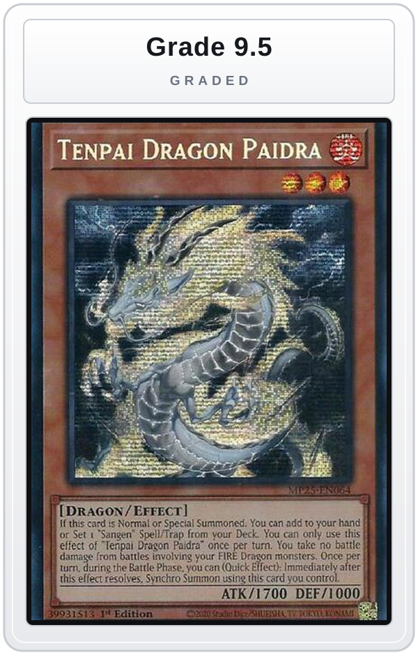 Graded - Tenpai Dragon Paidra — Grade 9.5 graded overlay
