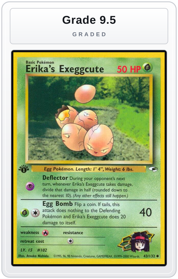 Graded - Erika's Exeggcute (43) — Grade 9.5 graded overlay
