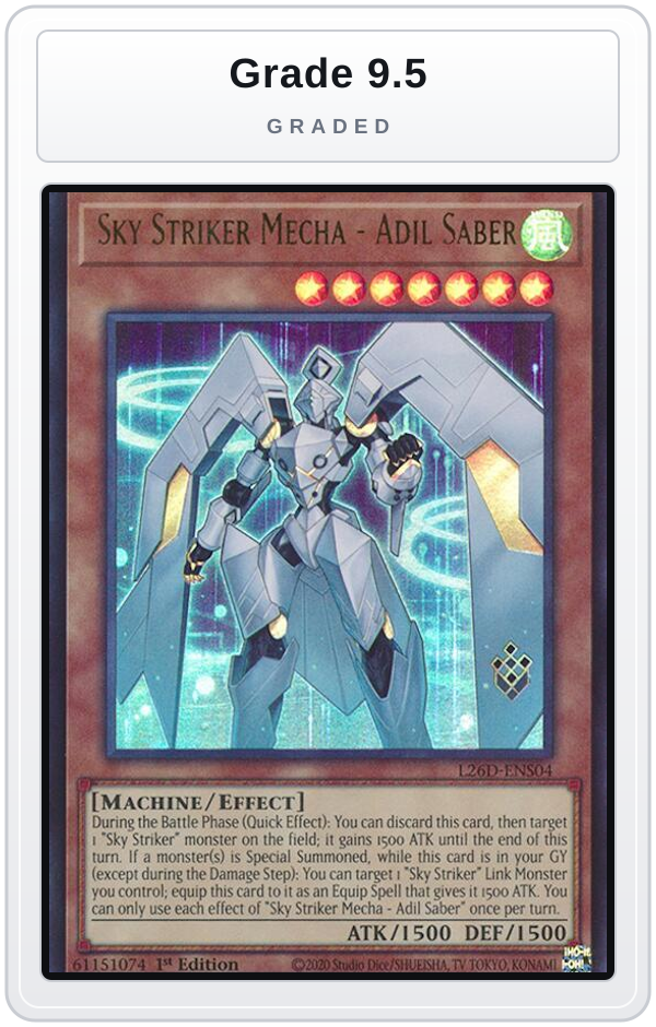 Graded - Sky Striker Mecha - Adil Saber — Grade 9.5 graded overlay