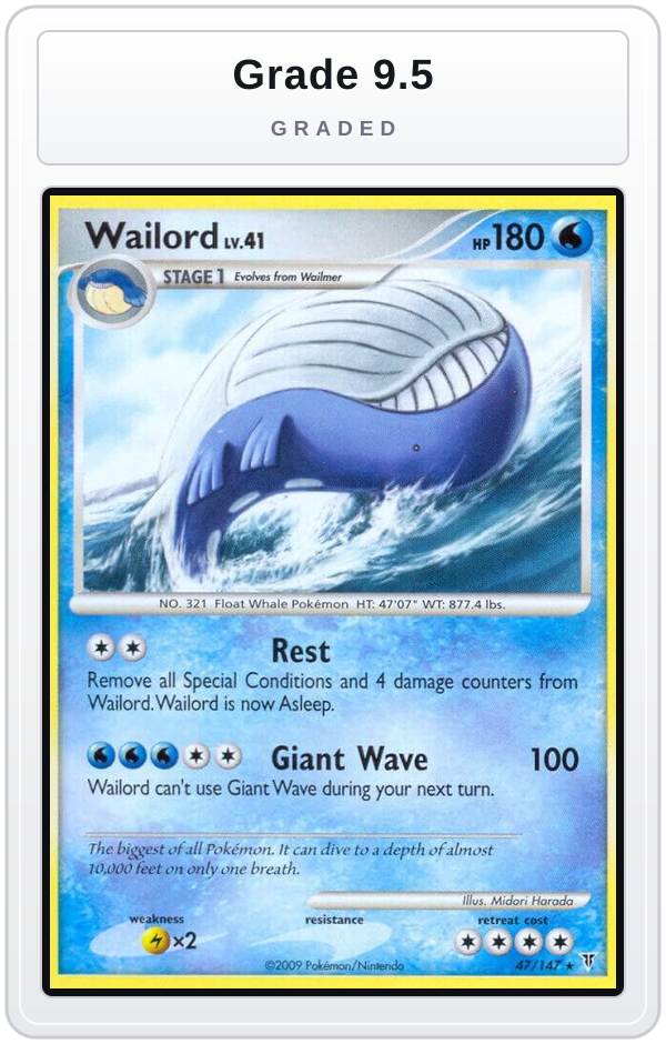 Graded - Wailord — Grade 9.5 graded overlay