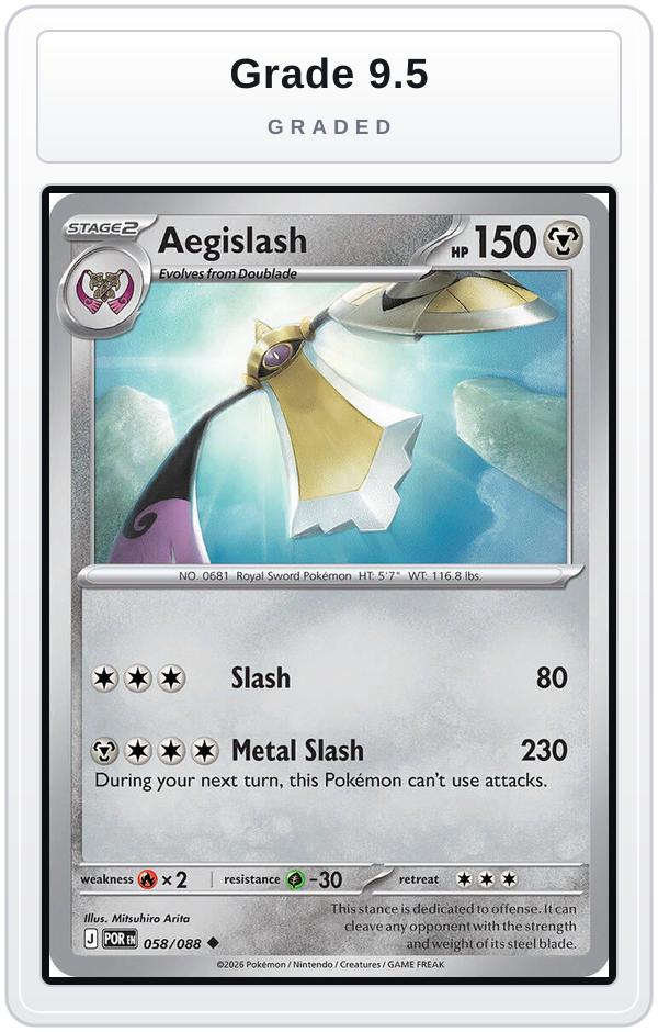 Graded - Aegislash — Grade 9.5 graded overlay