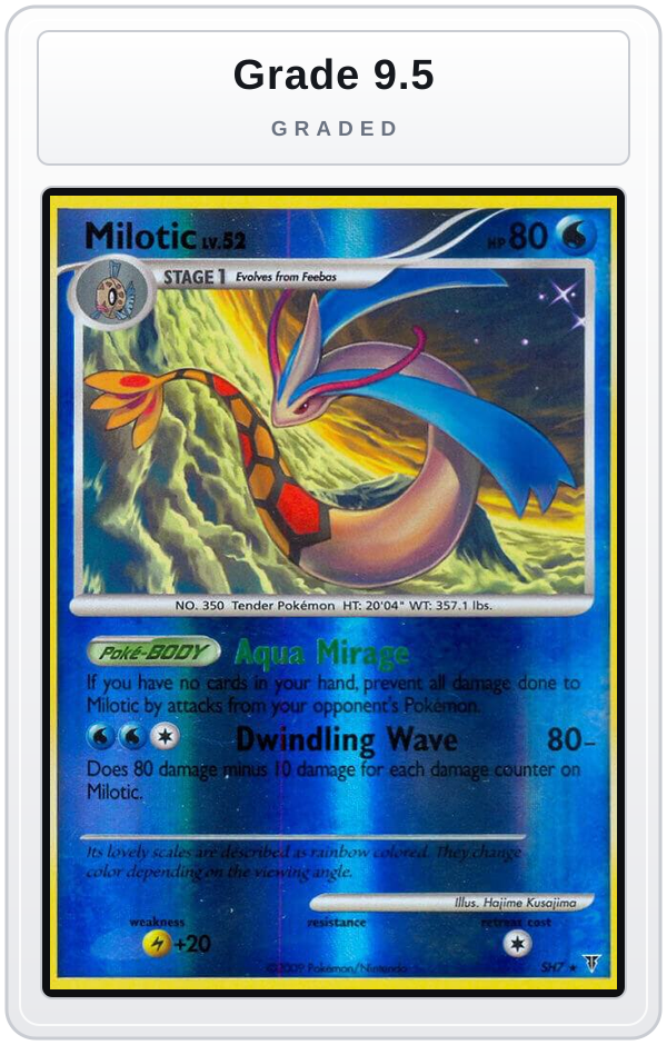 Graded - Milotic (Shiny) — Grade 9.5 graded overlay