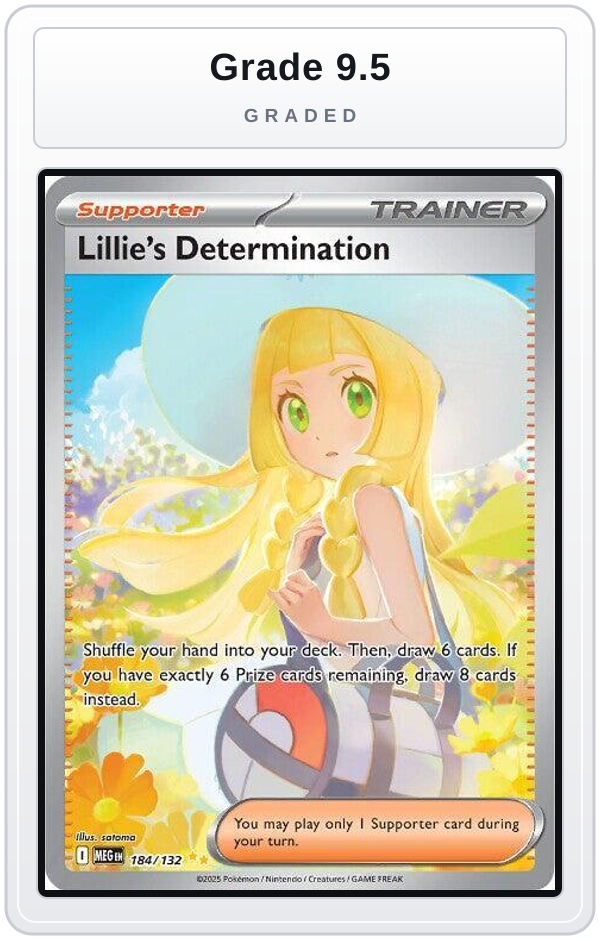 Graded - Lillie's Determination - 184/132 — Grade 9.5 graded overlay