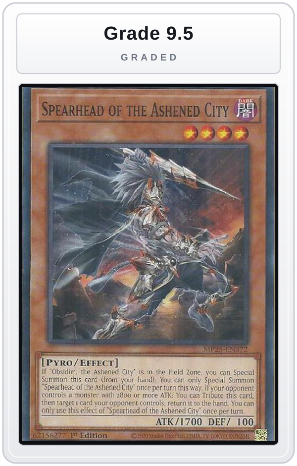 Graded - Spearhead of the Ashened City — Grade 9.5 graded overlay