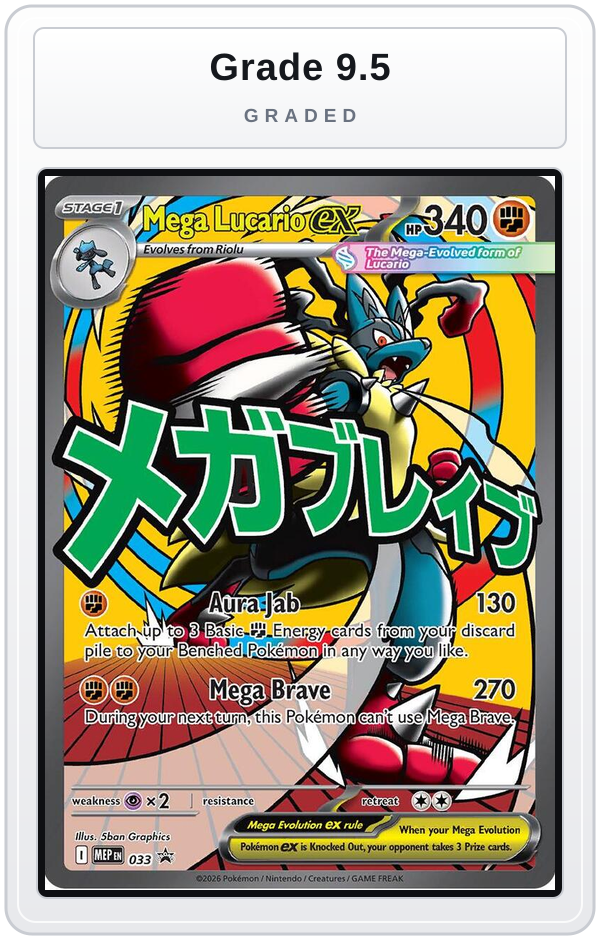 Graded - Mega Lucario ex - 033 — Grade 9.5 graded overlay