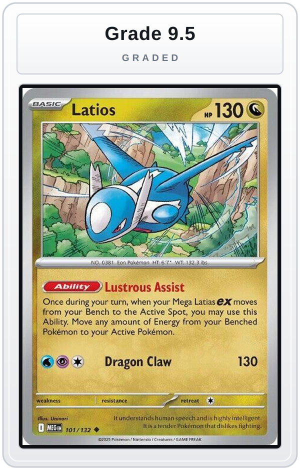 Graded - Latios — Grade 9.5 graded overlay