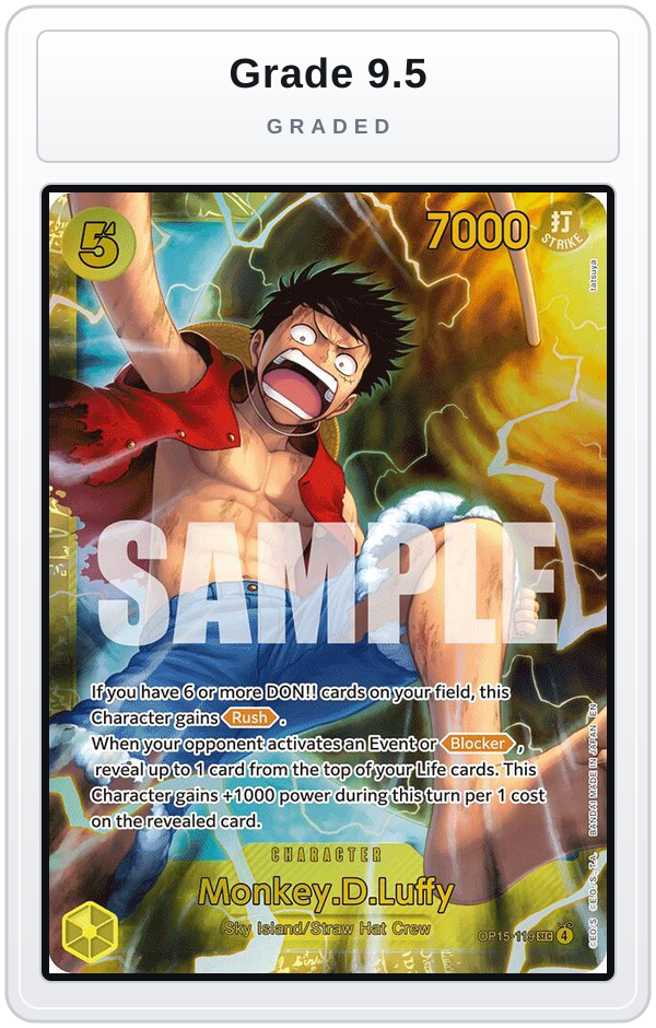 Graded - Monkey.D.Luffy (OP15-119) — Grade 9.5 graded overlay