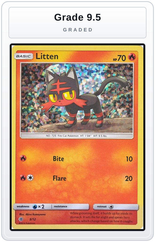 Graded - Litten - 3/12 — Grade 9.5 graded overlay