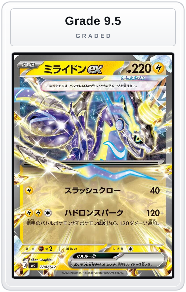 Graded - Miraidon ex - 284/742 — Grade 9.5 graded overlay