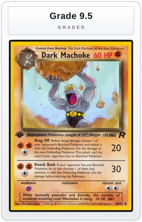 Graded - Dark Machoke — Grade 9.5 graded overlay