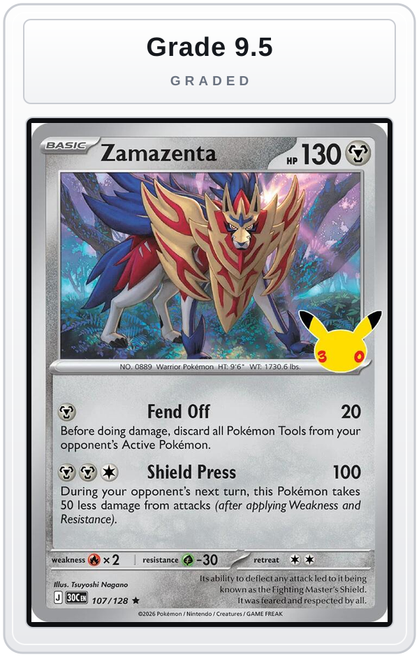 Graded - Zamazenta — Grade 9.5 graded overlay