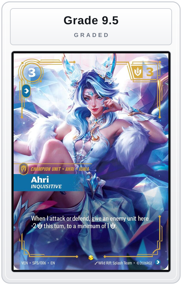 Graded - Ahri, Inquisitive — Grade 9.5 graded overlay