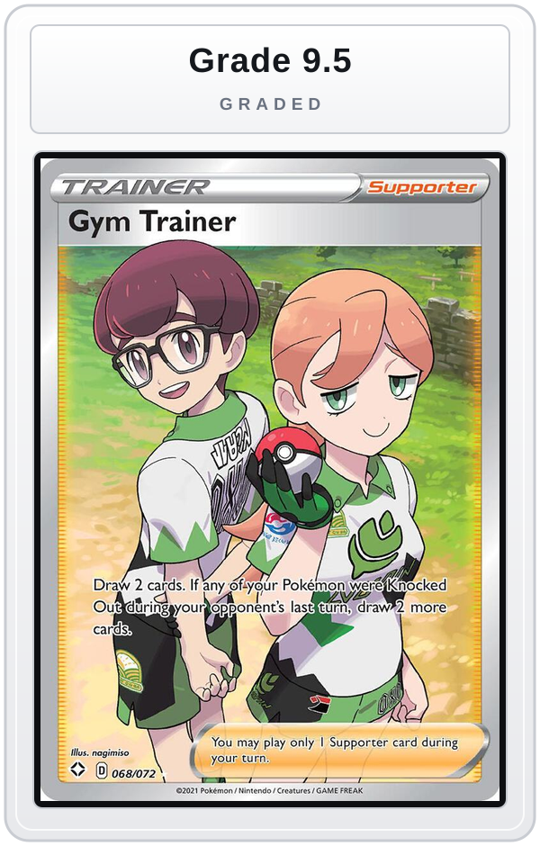 Graded - Gym Trainer (Full Art) — Grade 9.5 graded overlay