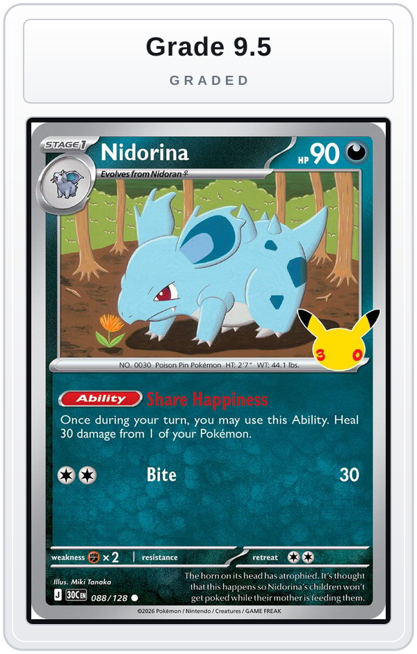 Graded - Nidorina — Grade 9.5 graded overlay