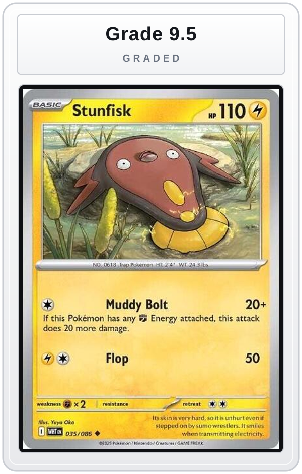 Graded - Stunfisk — Grade 9.5 graded overlay