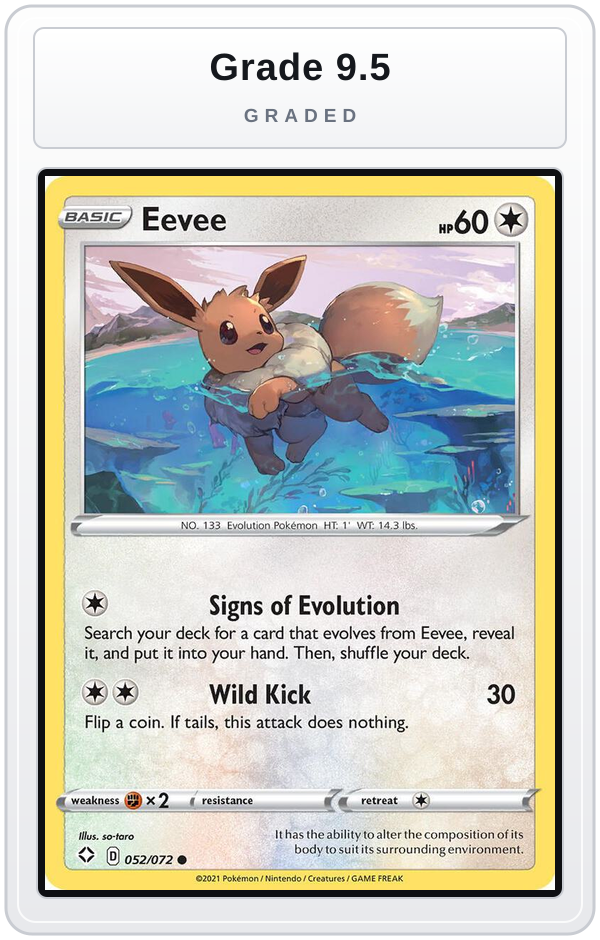 Graded - Eevee — Grade 9.5 graded overlay