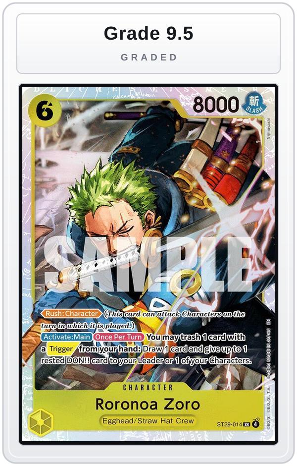 Graded - Roronoa Zoro — Grade 9.5 graded overlay