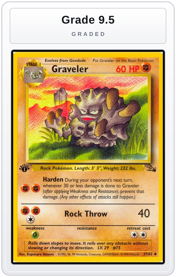 Graded - Graveler — Grade 9.5 graded overlay