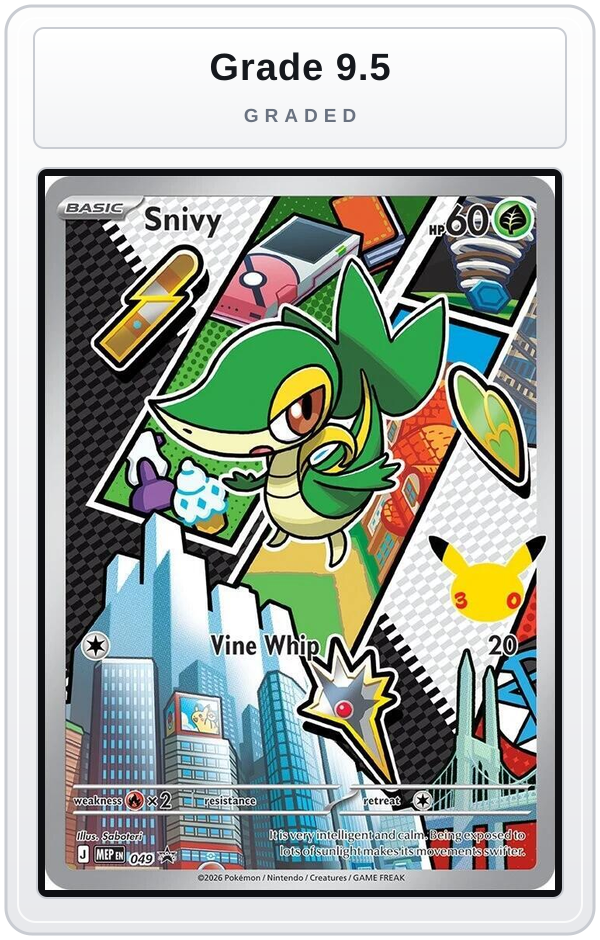 Graded - Snivy - 049 — Grade 9.5 graded overlay