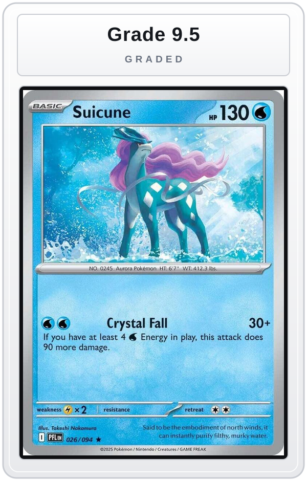 Graded - Suicune — Grade 9.5 graded overlay