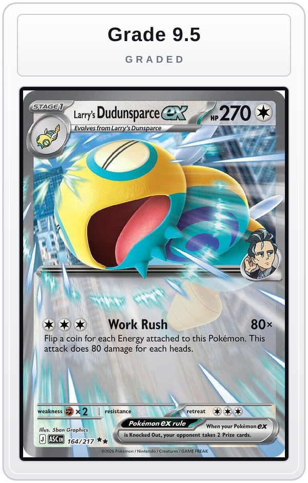 Graded - Larry's Dudunsparce ex — Grade 9.5 graded overlay
