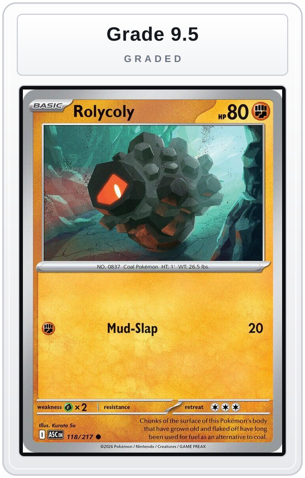 Graded - Rolycoly — Grade 9.5 graded overlay