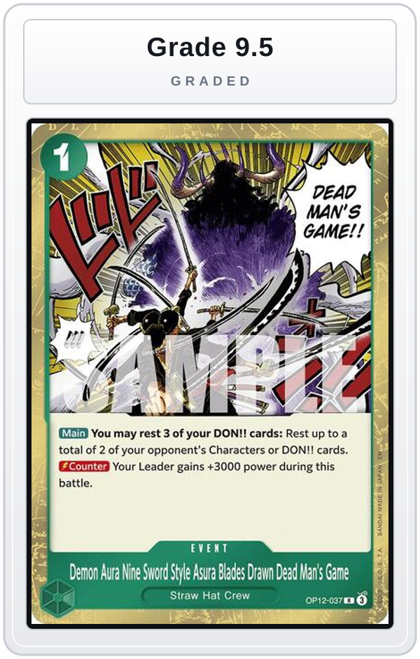 Graded - Demon Aura Nine Sword Style Asura Blades Drawn Dead Man's Game — Grade 9.5 graded overlay