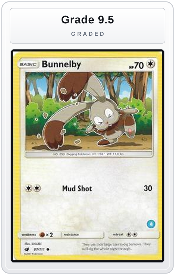 Graded - Bunnelby (4) — Grade 9.5 graded overlay