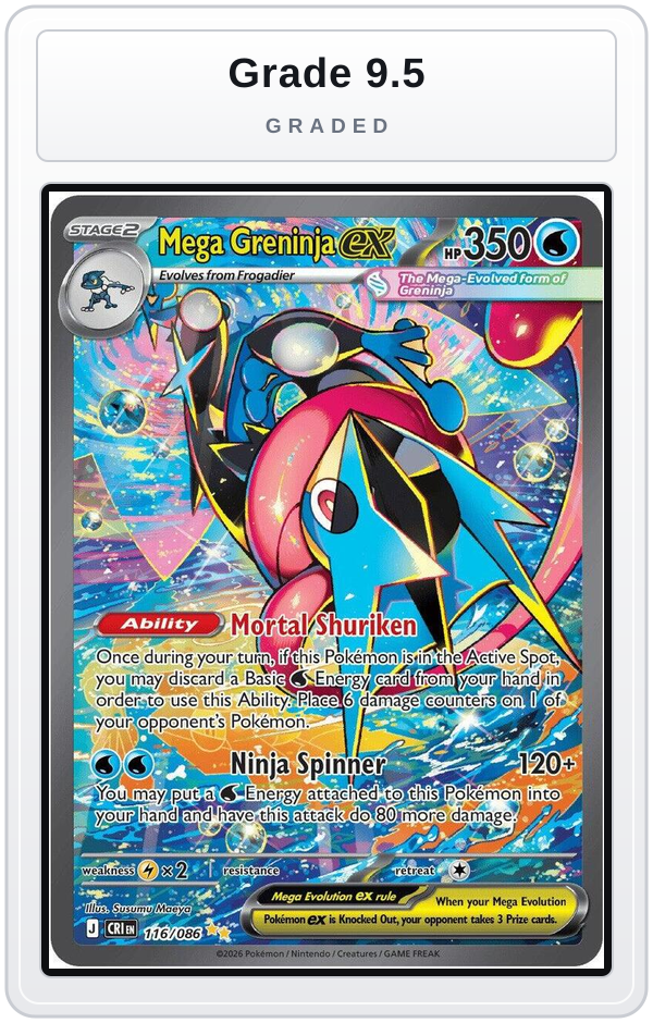 Graded - Mega Greninja ex - 116/086 — Grade 9.5 graded overlay