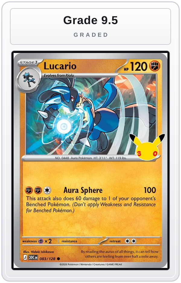 Graded - Lucario — Grade 9.5 graded overlay