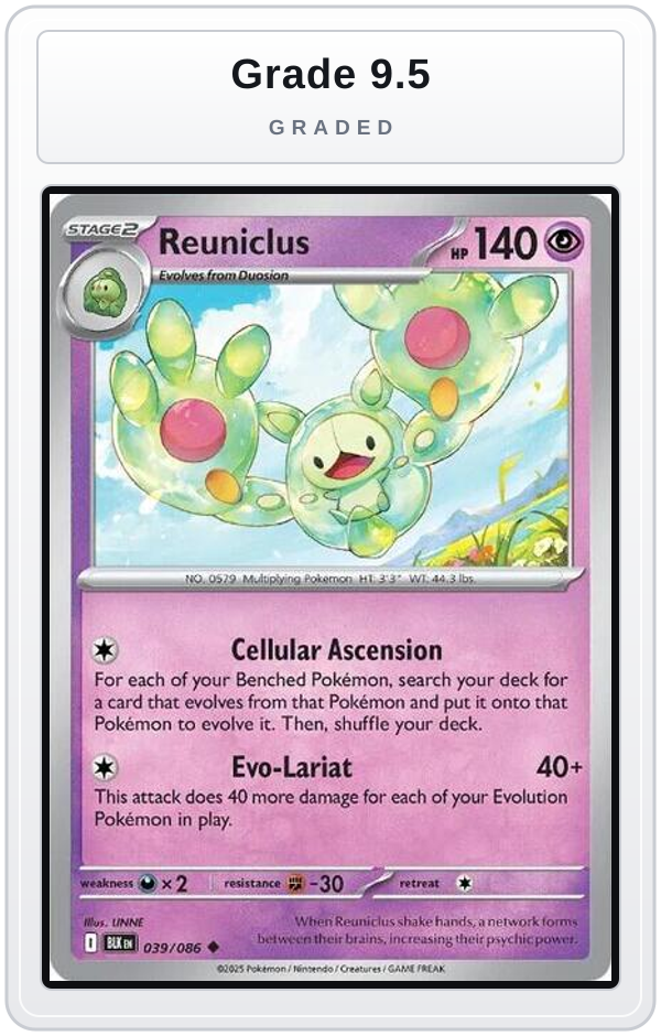 Graded - Reuniclus — Grade 9.5 graded overlay