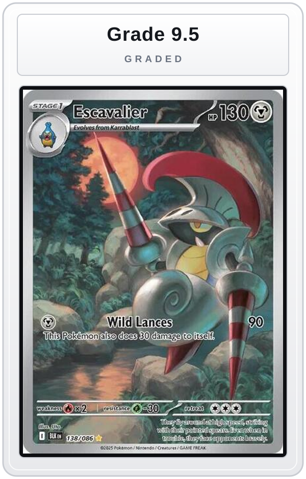 Graded - Escavalier - 138/086 — Grade 9.5 graded overlay