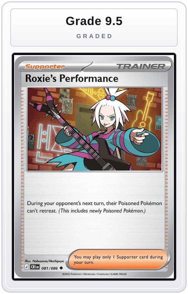 Graded - Roxie's Performance - 081/086 — Grade 9.5 graded overlay