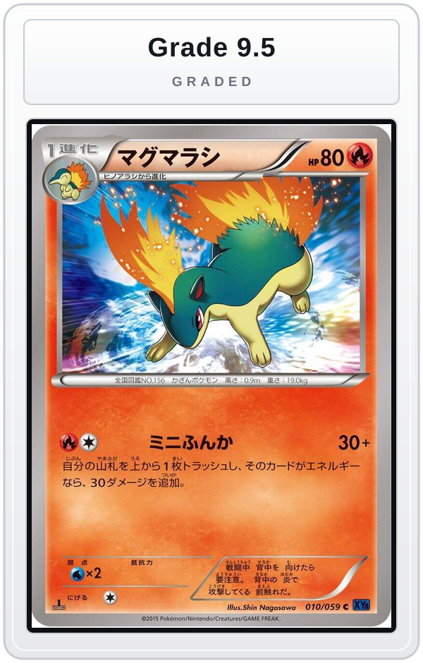 Graded - Quilava — Grade 9.5 graded overlay