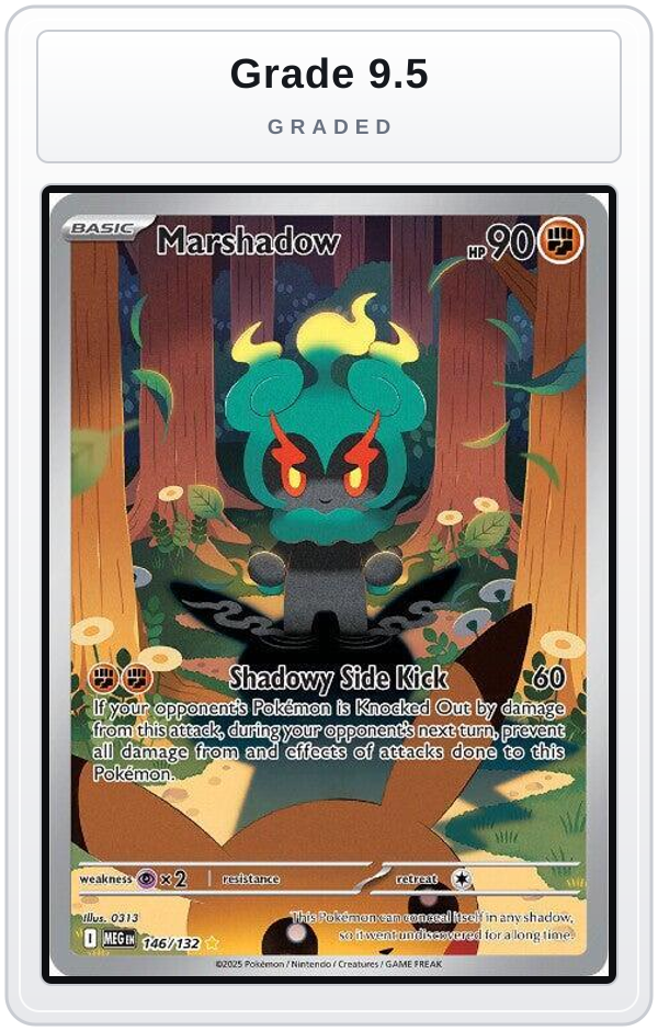 Graded - Marshadow - 146/132 — Grade 9.5 graded overlay