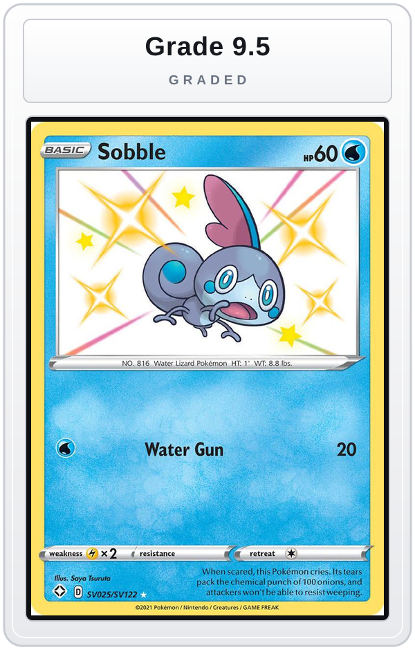 Graded - Sobble — Grade 9.5 graded overlay